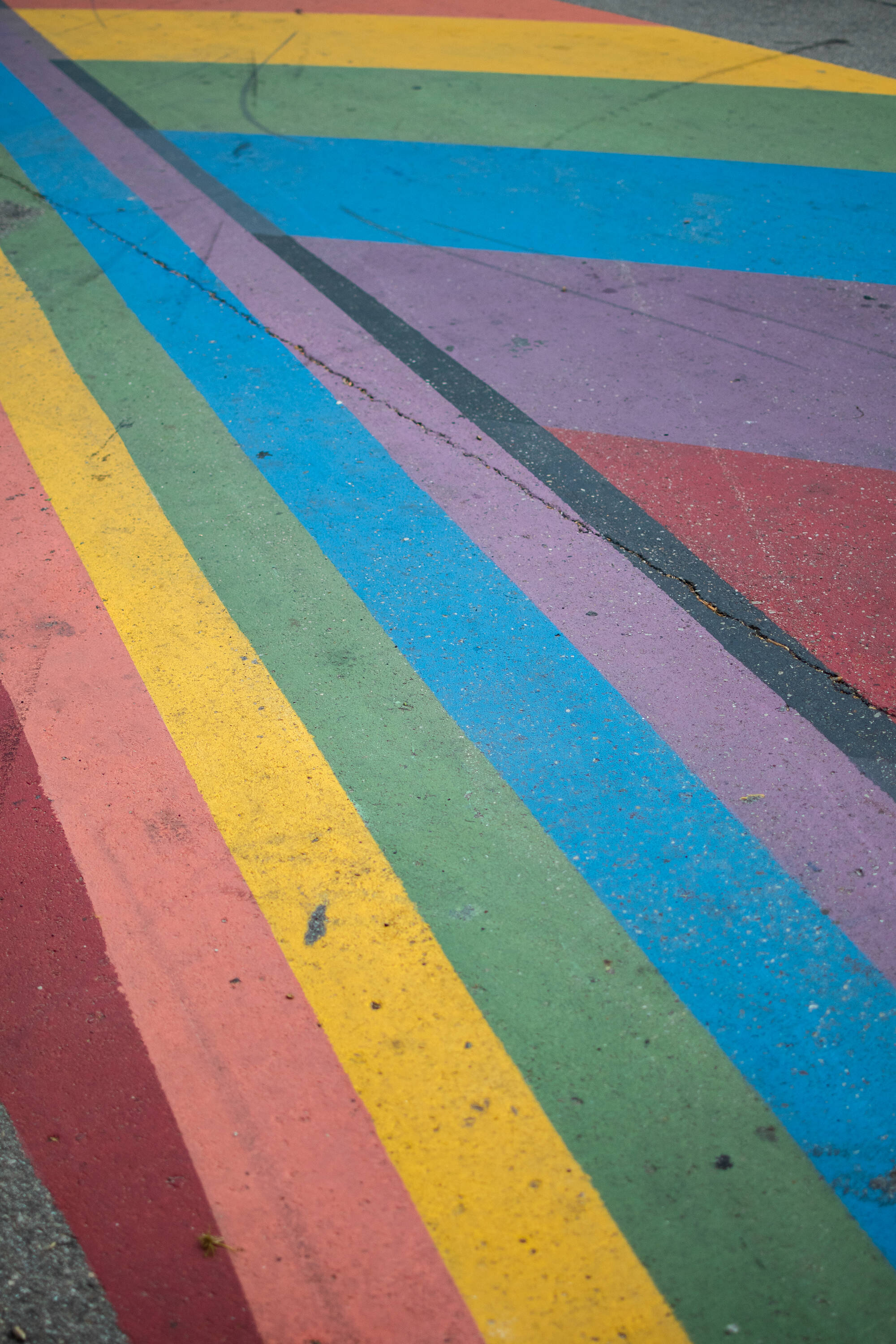 'Rainbow Road,' a street mural downtown Grand Rapids, painted in 2019.